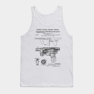 Thompson Submachine Gun Patent Black Tank Top